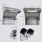 FORNO Savona - 36" Wall Mount Range Hood with Hybrid Stainless Filters & Back Splash, FRHWM5029-36HB FORNO
