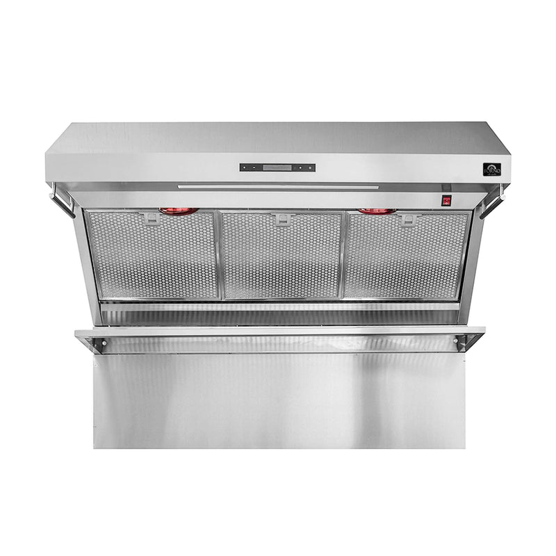 FORNO Premium 3-Piece Kitchen Bundle - 48 Inch Gas Range, Wall Mount Range Hood, 60 Inch Refrigerator, FBDL-018-02US FORNO