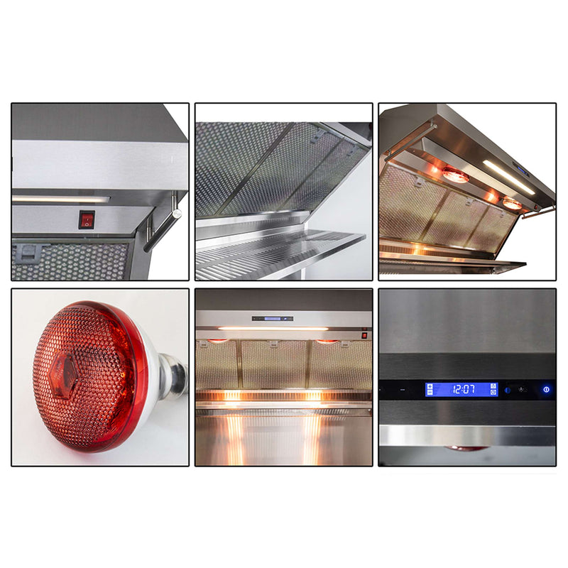 FORNO Savona - 48" Wall Mount Range Hood with Hybrid Stainless Filters & Back Splash, FRHWM5029-48HB FORNO