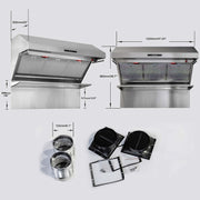 FORNO Savona - 48" Wall Mount Range Hood with Hybrid Stainless Filters & Back Splash, FRHWM5029-48HB FORNO