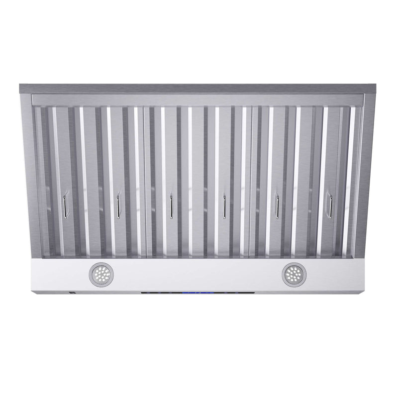 FORNO Palazzo 36" Wall Mounted Range Hood Stainless Steel Heavy-Duty Baffle Filters & Remote Control, FRHWM5030-36 FORNO