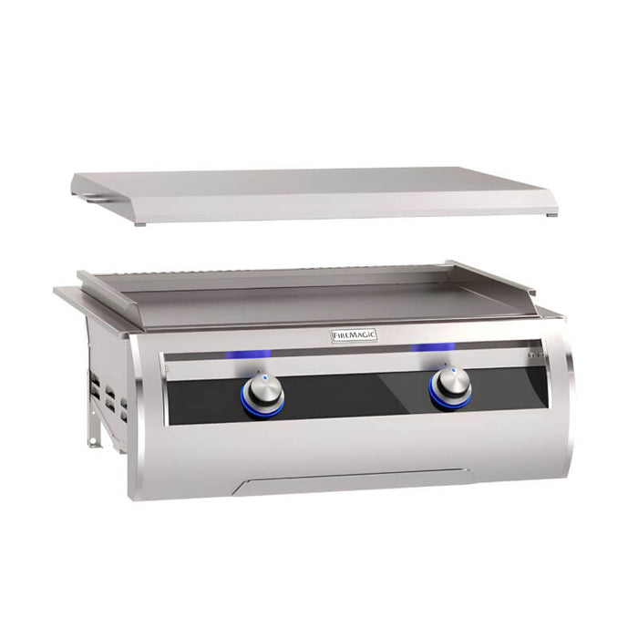 Fire Magic Echelon Diamond E660I Black Glass Gourmet Griddle With Cart