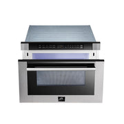 FORNO Appliance Package - 48 Inch Gas Range, 60 Inch Refrigerator, Microwave Drawer, Dishwasher, AP-FFSGS6244-48-7 FORNO