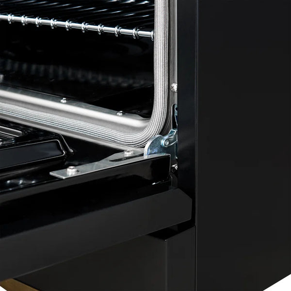 FORNO Antico 36" 4.5 cu. ft. Gas Range with 6 Sealed Burners in Black with Antique Brass Accents- FFSGS6219-36BLK