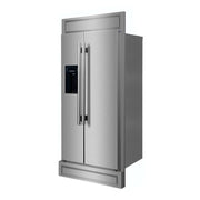 FORNO Salerno 36" Built-in Stainless-Steel Refrigerator 20 cu. ft with Modern Decorative Grill - 40" Wide, FFRBI1844-40MG FORNO