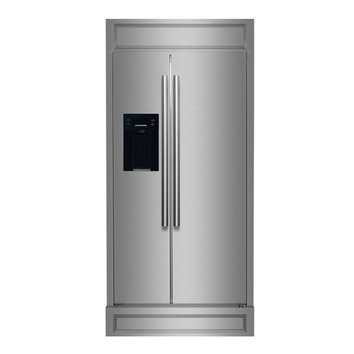 FORNO Salerno 36" Built-in Stainless-Steel Refrigerator 20 cu. ft with Modern Decorative Grill - 40" Wide, FFRBI1844-40MG FORNO