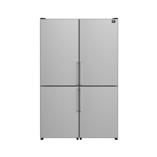 FORNO Guardia 46.8" 21.6 cu. ft. Side-By-Side Refrigerator with Bottom Freezer in Stainless Steel- FFFFD1778-48 FORNO