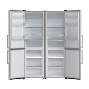 FORNO Guardia 46.8" 21.6 cu. ft. Side-By-Side Refrigerator with Bottom Freezer in Stainless Steel- FFFFD1778-48 FORNO
