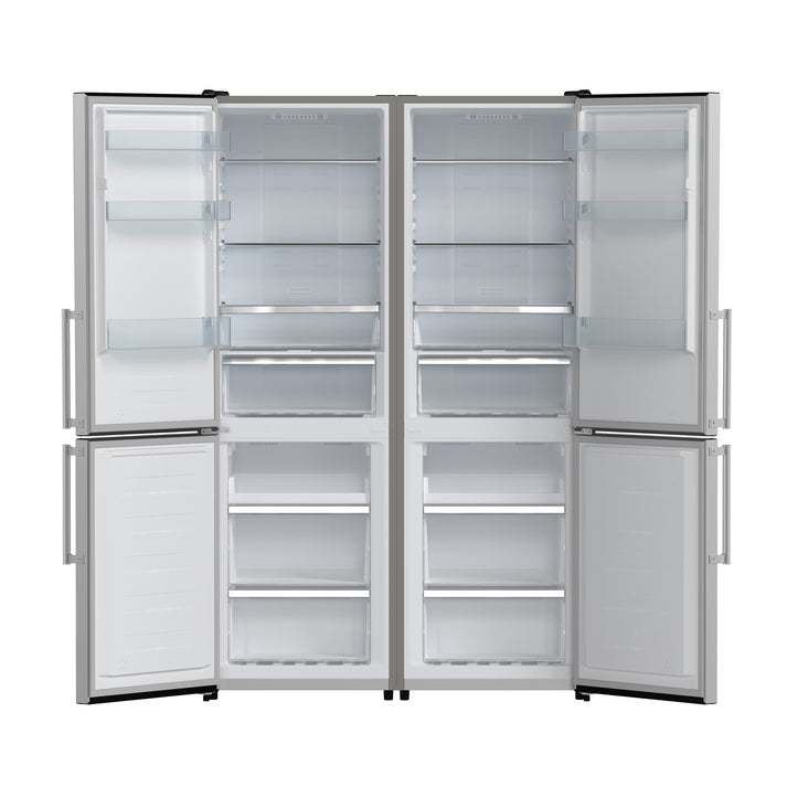 FORNO Guardia 46.8" 21.6 cu. ft. Side-By-Side Refrigerator with Bottom Freezer in Stainless Steel- FFFFD1778-48 FORNO