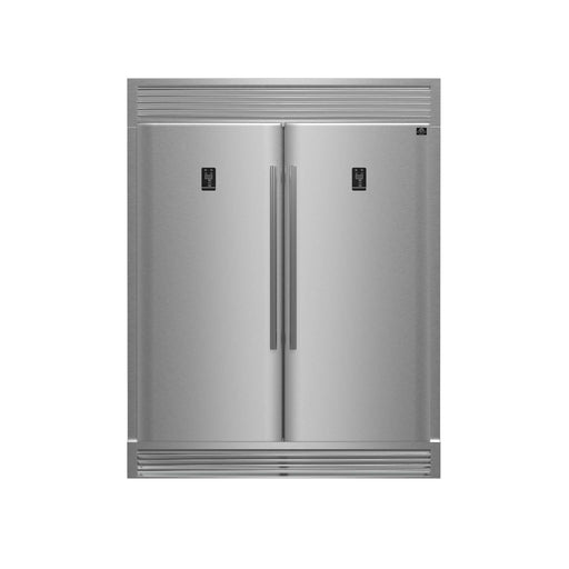 FORNO Rizzuto 2-Piece 56-Inch Convertible Refrigerator/Freezer Set, 27.6 cu.ft. with Decorative Grill - 60-Inch Wide, FFFFD1933-60S FORNO