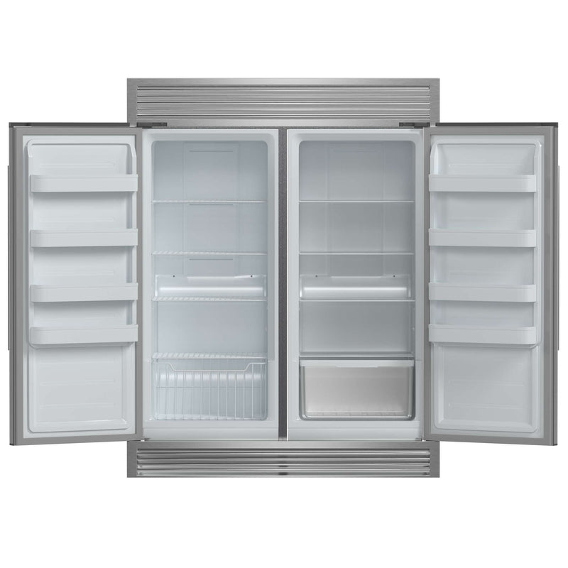 FORNO Rizzuto 2-Piece 56-Inch Convertible Refrigerator/Freezer Set, 27.6 cu.ft. with Decorative Grill - 60-Inch Wide, FFFFD1933-60S FORNO