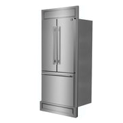 FORNO Gallipoli 30" French Door Refrigerator, 17.5 cu.ft. Capacity & Modern Decorative Grill - 34" Wide, FFFFD1974-35MG FORNO