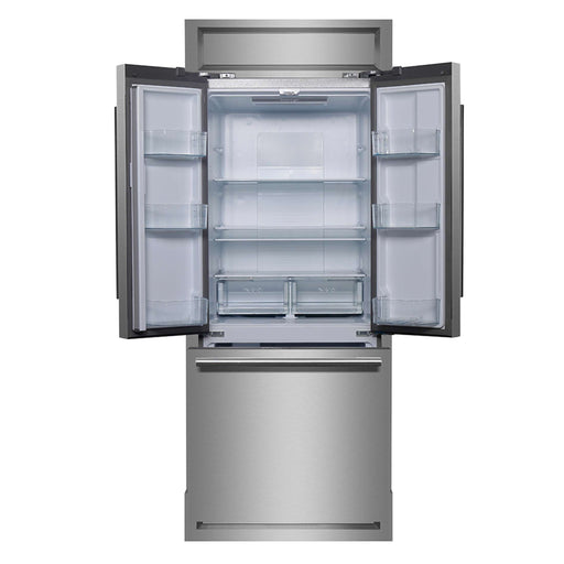 FORNO Gallipoli 30" French Door Refrigerator, 17.5 cu.ft. Capacity & Modern Decorative Grill - 34" Wide, FFFFD1974-35MG FORNO