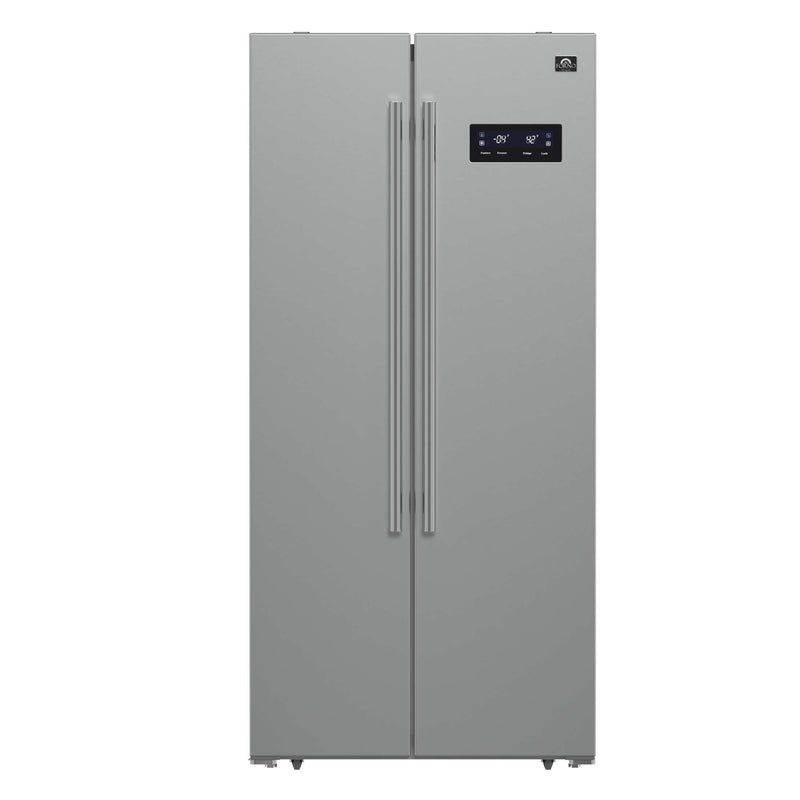 FORNO Premium 2-Piece Kitchen Bundle - 30" Gas Range with Built-In Temperature Gauge and 33" Refrigerator, FBDL-021-01CAUS FORNO