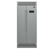 FORNO Salerno 33" Built-in Stainless Steel Refrigerator 15.6 cu. ft - With Decorative Grill - 37"es Wide, FFRBI1805-37SG FORNO