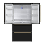 FORNO Moena Espresso 36" French Door Refrigerator in Black, 19.2 cu. ft, FFRBI1820-36BLK FORNO