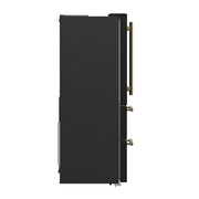 FORNO Moena Espresso 36" French Door Refrigerator in Black, 19.2 cu. ft, FFRBI1820-36BLK FORNO