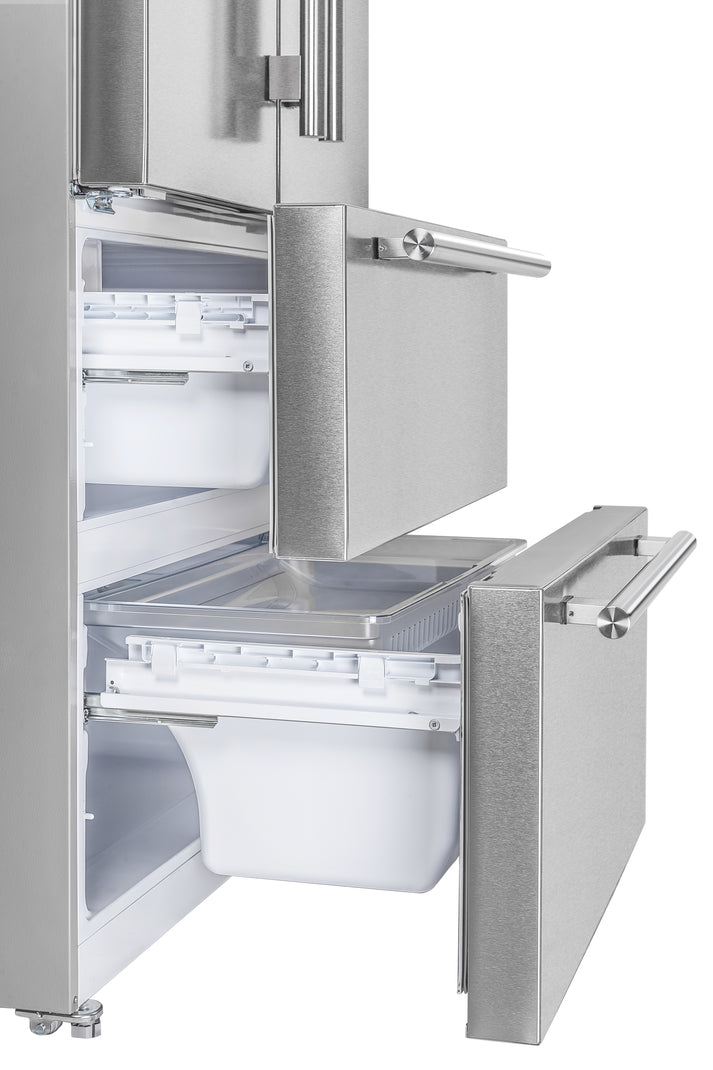FORNO Moena 36" 19.2 cu. ft. Counter Depth Refrigerator with Ice Maker in Stainless Steel- FFRBI1820-36SB FORNO
