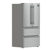 FORNO Moena 36" 19.2 cu. ft. Counter Depth Refrigerator with Ice Maker in Stainless Steel- FFRBI1820-36SB FORNO