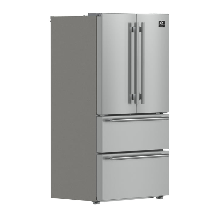 FORNO Moena 36" 19.2 cu. ft. Counter Depth Refrigerator with Ice Maker in Stainless Steel- FFRBI1820-36SB FORNO