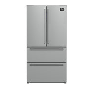FORNO Moena 36" 19.2 cu. ft. Counter Depth Refrigerator with Ice Maker in Stainless Steel- FFRBI1820-36SB FORNO