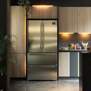 FORNO Moena 36" 19.2 cu. ft. Counter Depth Refrigerator with Ice Maker in Stainless Steel- FFRBI1820-36SB FORNO