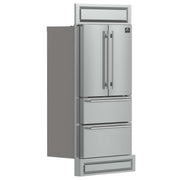 FORNO Moena 40" French Door 19.2 cu. ft Stainless Steel Refrigerator, with Modern Decorative Grill - 40" Wide, FFRBI1820-40MG FORNO