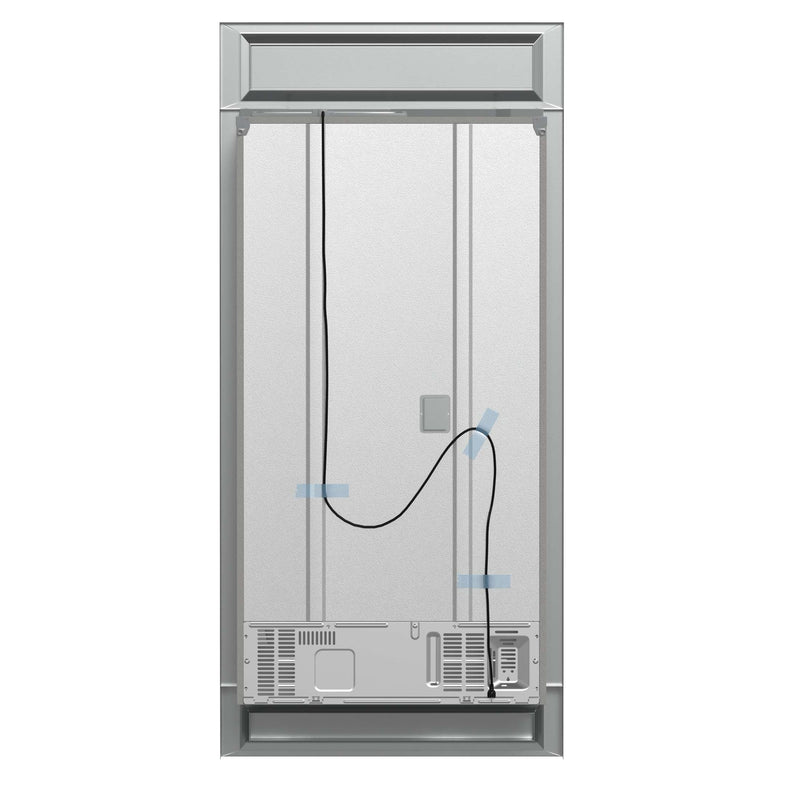 FORNO Moena 40" French Door 19.2 cu. ft Stainless Steel Refrigerator, with Modern Decorative Grill - 40" Wide, FFRBI1820-40MG FORNO