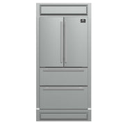FORNO Moena 40" French Door 19.2 cu. ft Stainless Steel Refrigerator, with Modern Decorative Grill - 40" Wide, FFRBI1820-40MG FORNO