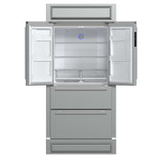 FORNO Moena 40" French Door 19.2 cu. ft Stainless Steel Refrigerator, with Modern Decorative Grill - 40" Wide, FFRBI1820-40MG FORNO