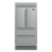 FORNO Moena 36" French Door 19.2 cu. ft Stainless Steel Refrigerator, with Decorative Grill , FFRBI1820-40SG FORNO