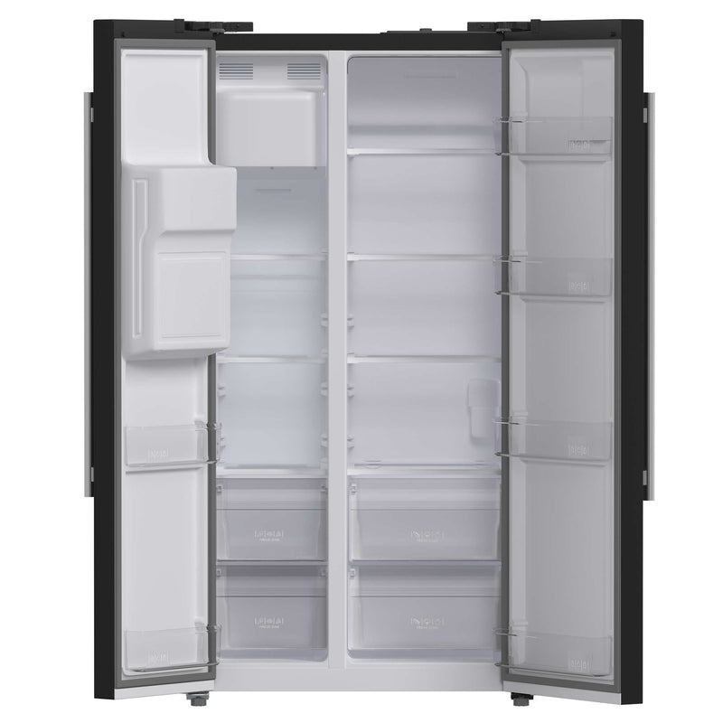 FORNO Salerno Espresso 36" Side-by-Side Black Refrigerator 20 cu. ft, FFRBI1844-36BLK FORNO