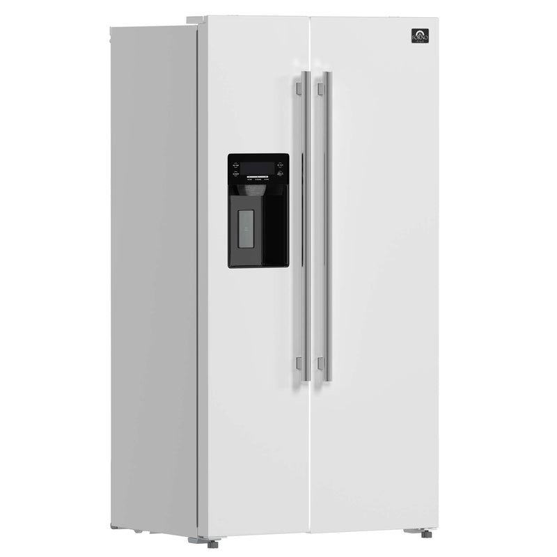 FORNO Salerno Espresso 36" Side-by-Side White Refrigerator 20 cu.ft, FFRBI1844-36WHT FORNO