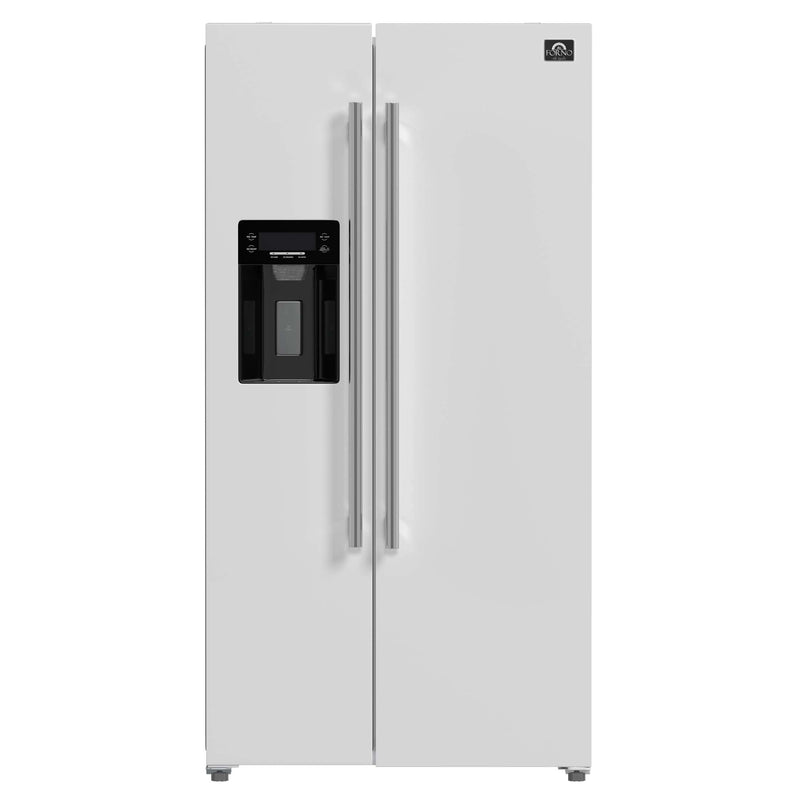 FORNO Salerno Espresso 36" Side-by-Side White Refrigerator 20 cu.ft, FFRBI1844-36WHT FORNO