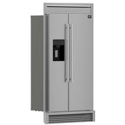 FORNO Salerno 36" Built-in Stainless-Steel Refrigerator 20 cu. ft with Decorative Grill - 40 " Wide, FFRBI1844-40SG FORNO