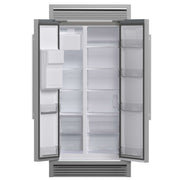FORNO Salerno 36" Built-in Stainless-Steel Refrigerator 20 cu. ft with Decorative Grill - 40 " Wide, FFRBI1844-40SG FORNO