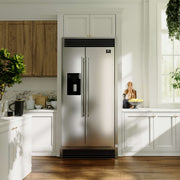 FORNO Salerno 36" Built-in Stainless-Steel Refrigerator 20 cu. ft with Decorative Grill - 40 " Wide, FFRBI1844-40SG FORNO