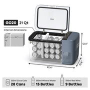 GO20 Dual Zone 12V Portable Freezer| ICECO | 20 LT Inca Overland Outfitters