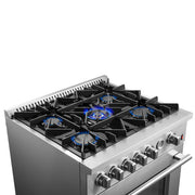 FORNO Giovanni 30-inch Gas Range Stainless Steel, 5 Burners 67,000 BTU, 4.32 cu.ft. Convection Oven, FFSGS6274-30 FORNO