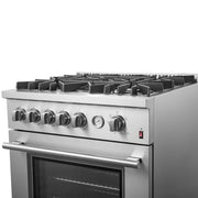 FORNO Giovanni 30-inch Gas Range Stainless Steel, 5 Burners 67,000 BTU, 4.32 cu.ft. Convection Oven, FFSGS6274-30 FORNO