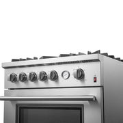 FORNO Giovanni 30-inch Gas Range Stainless Steel, 5 Burners 67,000 BTU, 4.32 cu.ft. Convection Oven, FFSGS6274-30 FORNO