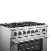 FORNO Marco 36" 5.36 cu.ft. Gas Range with 6 Burners and Built-In Temperature Gauge, FFSGS6277-36 FORNO