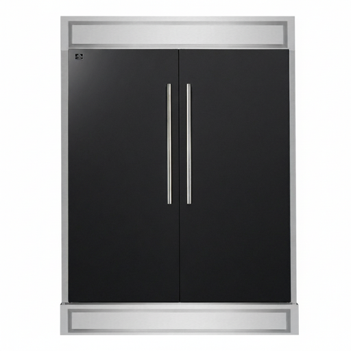 FORNO Maderno 60" 27.2 cu. ft. Convertible Refrigerator and Freezer with Modern Trim Kit in Black with Stainless Steel Handles- FFFFD1722-60MG-BLK FORNO