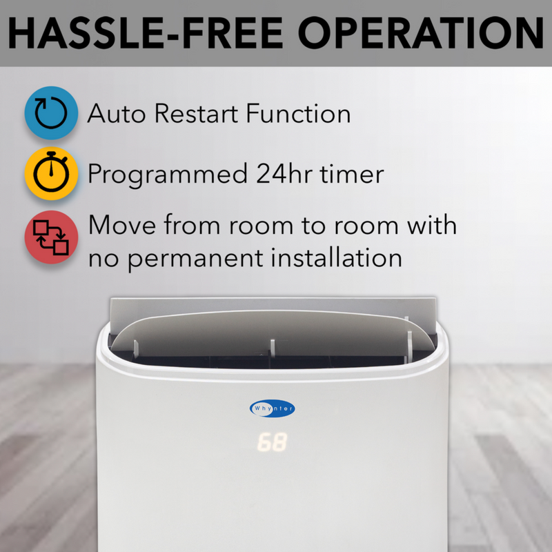 Whynter ARC-147WFH Portable Air Conditioner 14,000 BTU – Dual Hose, Heater, Dehumidifier | Cools & Heats Up to 500 sq. ft.