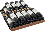 Reserva Series 163 Bottle 71" Tall Single Zone Left Hinge Black Metal Wine Cooler Refrigerator Allavino