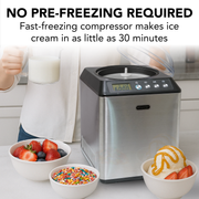 Whynter ICM-201SB 2.1 Quart Upright Automatic Ice Cream Maker with Built-In Compressor, Stainless Steel Design, LCD Timer & Auto Shut-Off Whynter