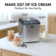 Whynter ICM-201SB 2.1 Quart Upright Automatic Ice Cream Maker with Built-In Compressor, Stainless Steel Design, LCD Timer & Auto Shut-Off Whynter