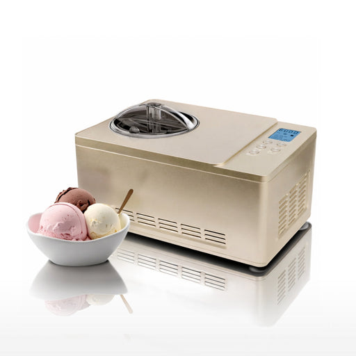 Whynter ICM-220CGY 2 qt. Automatic Ice Cream Maker Compressor Upright w/ Stainless Steel Bowl & Built-in Timer - Champagne Gold Whynter