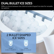 Whynter IMC‑270MS 9.5 in. 27 lbs. Portable Countertop Ice Maker Bullet Ice Machine with 2.2L Reservoir and 1.5 lb. Bin in Metallic Silver Whynter