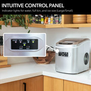Whynter IMC‑270MS 9.5 in. 27 lbs. Portable Countertop Ice Maker Bullet Ice Machine with 2.2L Reservoir and 1.5 lb. Bin in Metallic Silver Whynter